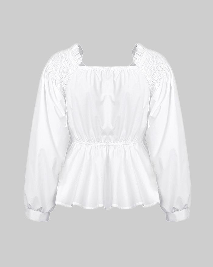 EMMIOL Sexy Lace-Up Ruffle Shirt