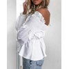 EMMIOL Camisa sexy con volantes y cordones