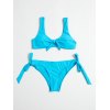 EMMIOL Solid Color Two Way Tie Bikini Set