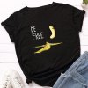 EMMIOL Camiseta básica con estampado de plátano Be Free