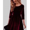EMMIOL Fiesta de terciopelo Vestido de terciopelo Mini vestido de manga larga