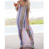 EMMIOL Colorful Striped Loose Strap Beach Dress