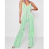 EMMIOL Rippenfreier Jumpsuit mit breitem Bein und Streifendruck