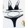 EMMIOL Leopard Print Hollow Out Bandage Triangle Micro Bikini
