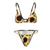 EMMIOL Micro bikini de triángulo con estampado de girasoles