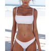 EMMIOL Bikini bandeau de triángulo de color liso