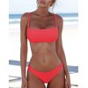 EMMIOL Bikini bandeau de triángulo de color liso