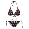 EMMIOL Emoji Printing Hanging Neck Lace Up Micro Bikini