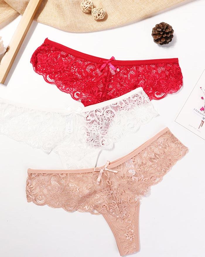 EMMIOL Low waist T pants lace cutout panties
