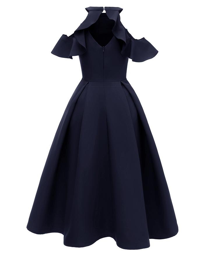 EMMIOL Sexy trägerloses Neckholder Abendkleid