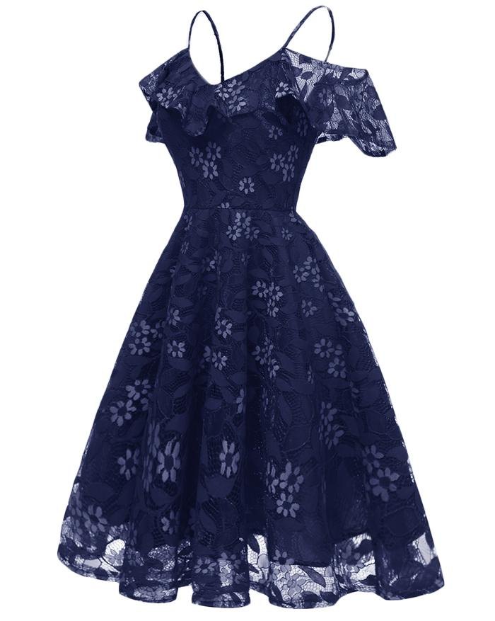 EMMIOL Sexy Dress With Suspenders And Chiffon Wrap Chest