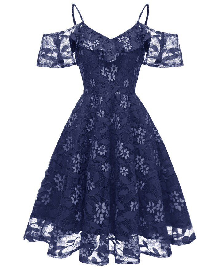 EMMIOL Sexy Dress With Suspenders And Chiffon Wrap Chest