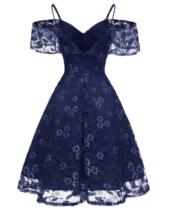 EMMIOL Sexy Dress With Suspenders And Chiffon Wrap Chest