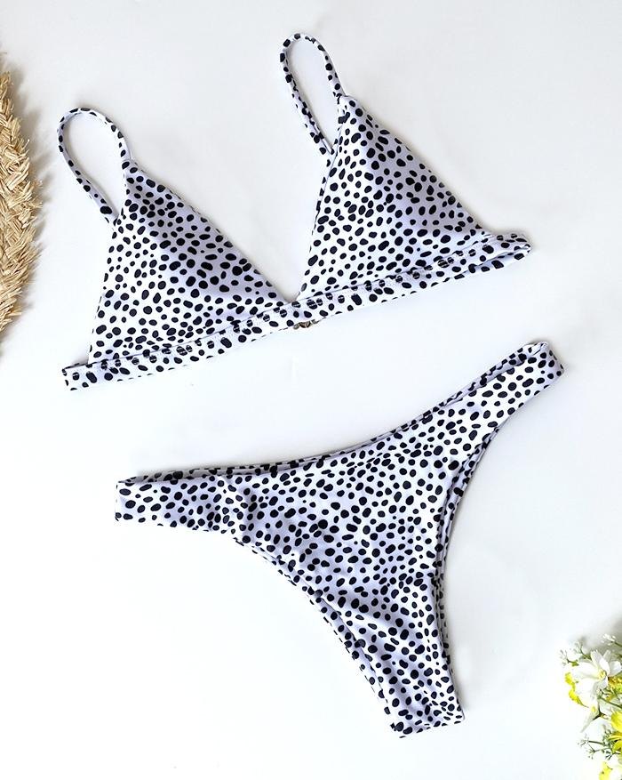 EMMIOL Polka Dot Print Dreieck Micro Bikini