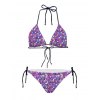 EMMIOL Bikini triangular con cuello colgante y estampado de lentejuelas