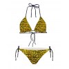 EMMIOL Bikini triangular con cuello colgante y estampado de lentejuelas