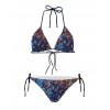 EMMIOL Bikini triangular con cuello colgante y estampado de lentejuelas