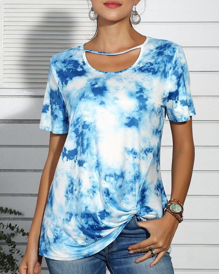 EMMIOL Camiseta de manga corta con estampado Tie-Dye