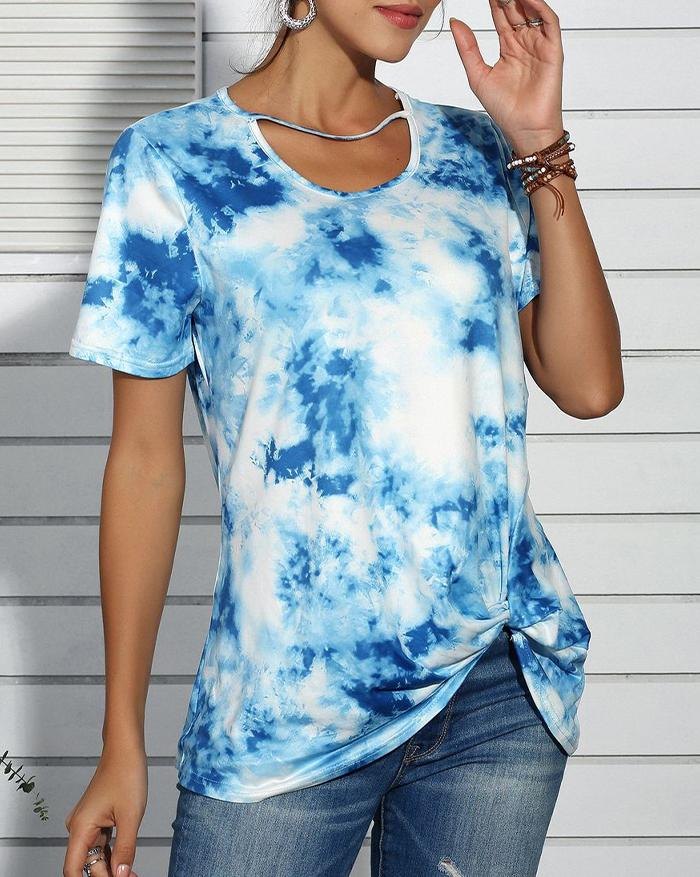 EMMIOL Camiseta de manga corta con estampado Tie-Dye