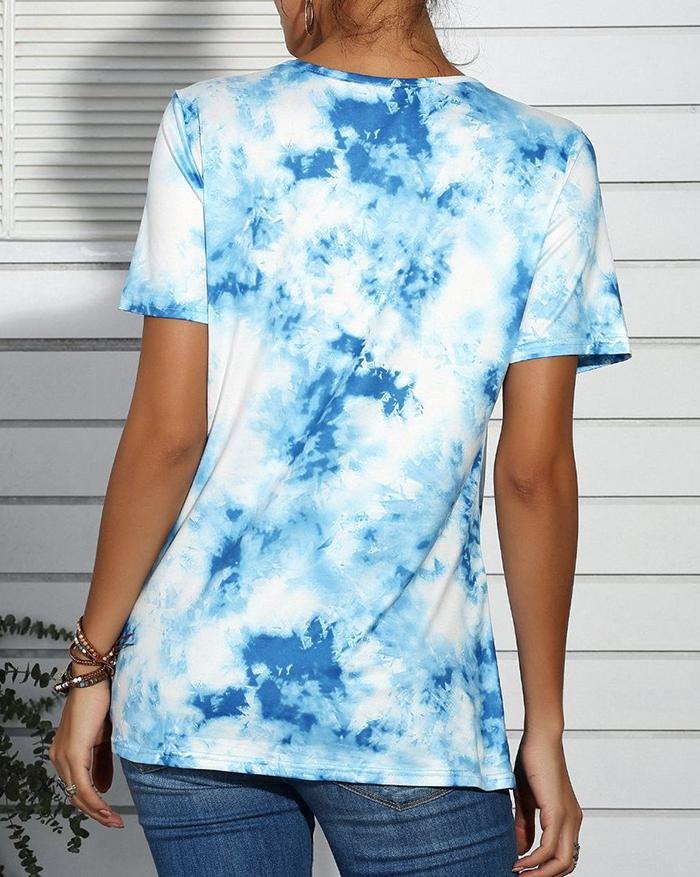 EMMIOL Camiseta de manga corta con estampado Tie-Dye