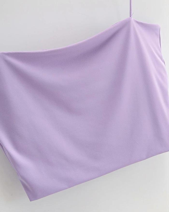 EMMIOL Solid Color Suspenders Cami Top