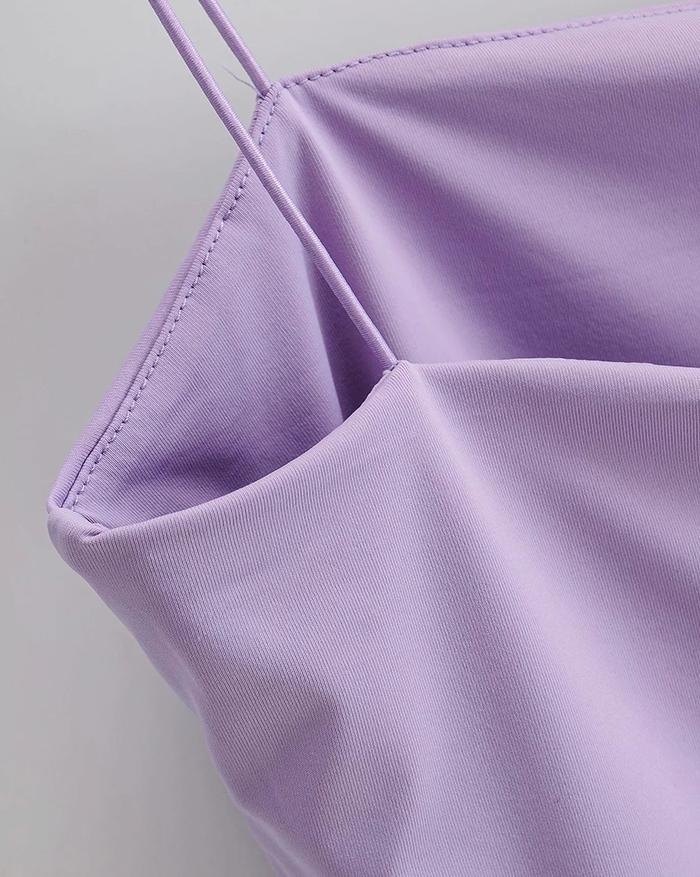 EMMIOL Solid Color Suspenders Cami Top