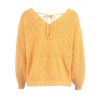 EMMIOL Pullover mit V-Ausschnitt und hohlem Rücken