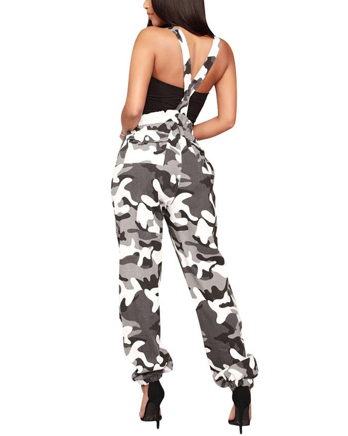 EMMIOL Mono deportivo ajustado con tirantes de camuflaje Element