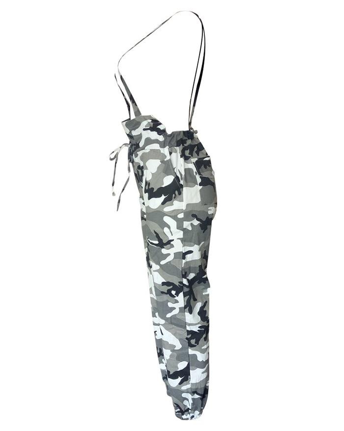 EMMIOL Mono deportivo ajustado con tirantes de camuflaje Element