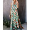 EMMIOL Vestido dividido con hombros descubiertos y estampado de selva tropical