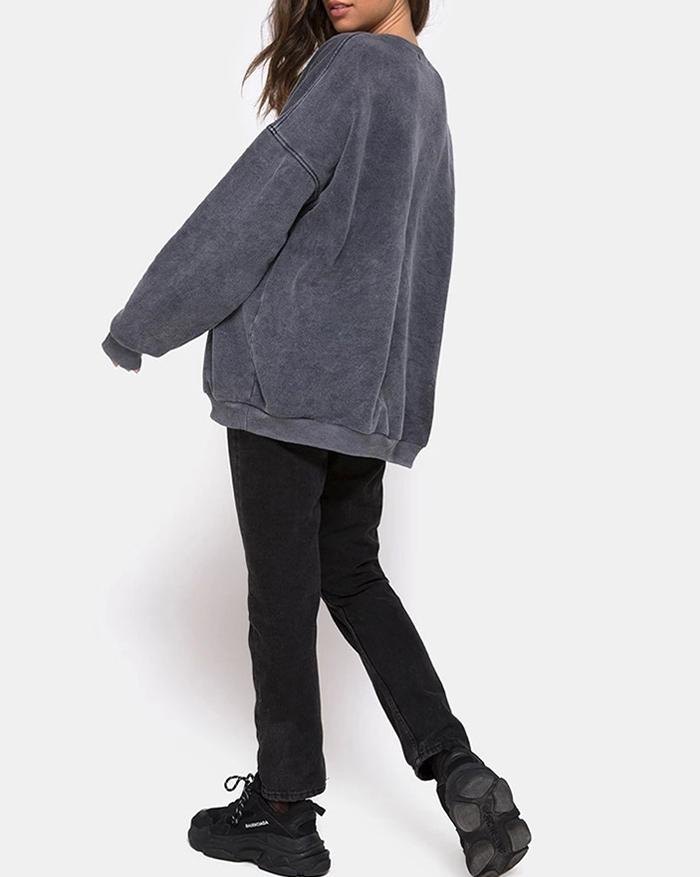 EMMIOL Angel Print Long Sleeve Sweatshirt