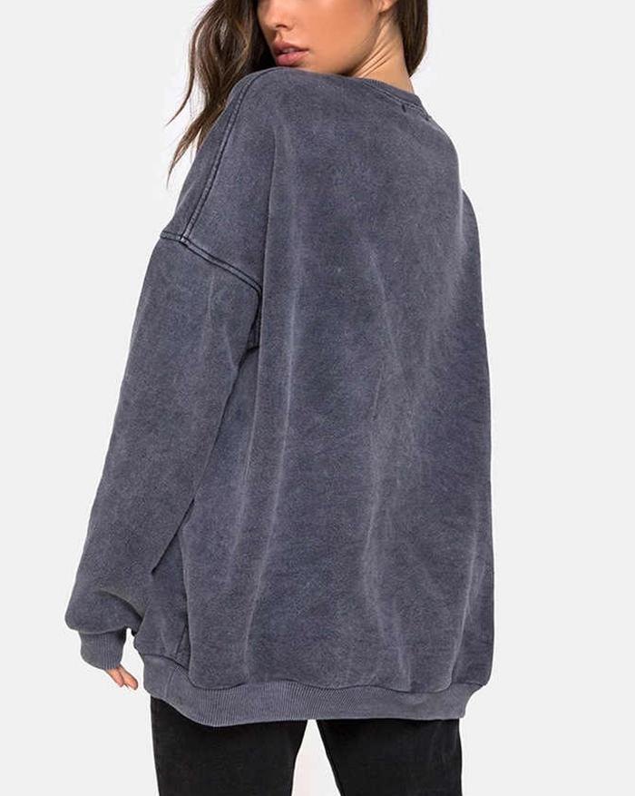 EMMIOL Angel Print Long Sleeve Sweatshirt