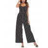 EMMIOL Bandeau Sling Stripe Waist Wide Leg Jumpsuit