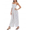 EMMIOL Bandeau Sling Stripe Waist Wide Leg Jumpsuit