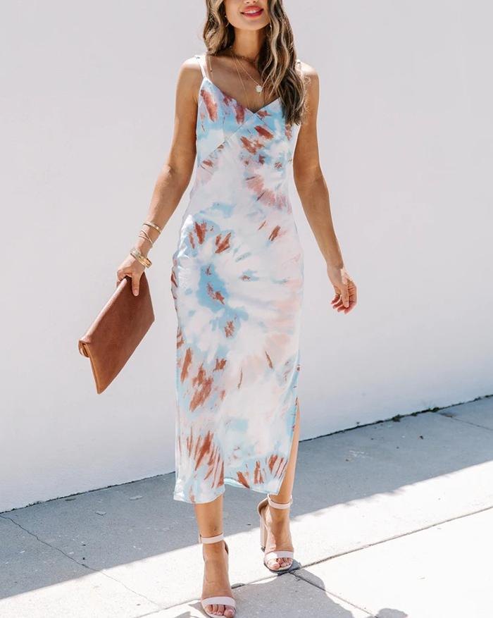 EMMIOL Vestido con estampado tie dye y salpicaduras