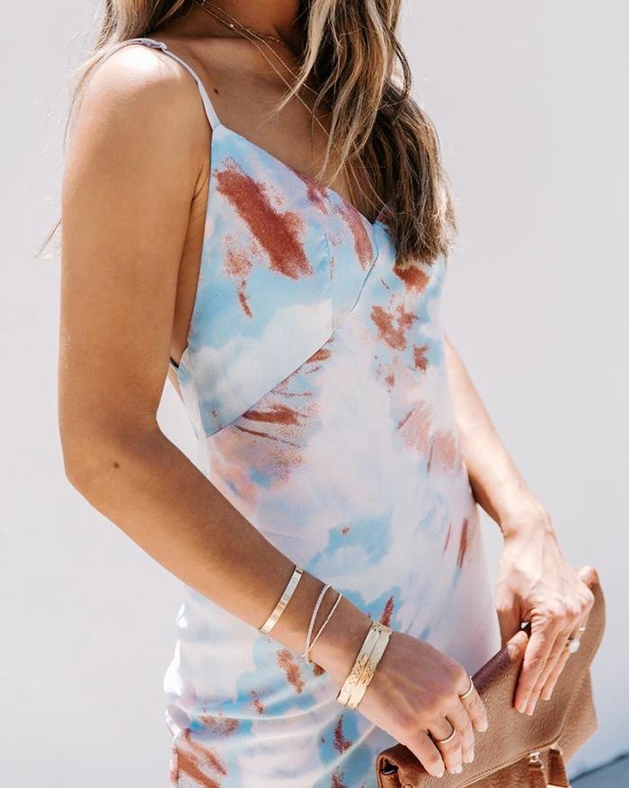 EMMIOL Vestido con estampado tie dye y salpicaduras