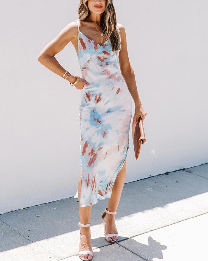 EMMIOL Vestido con estampado tie dye y salpicaduras