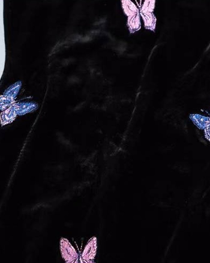 EMMIOL Black Butterfly Dress With Velvet Sling
