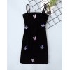 EMMIOL Black Butterfly Dress With Velvet Sling