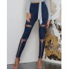 EMMIOL Casual Leggings aus Wildleder mit hoher Taille und Schnallenriemen