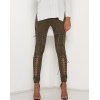 EMMIOL Casual Leggings aus Wildleder mit hoher Taille und Schnallenriemen