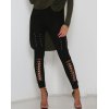 EMMIOL Casual Leggings aus Wildleder mit hoher Taille und Schnallenriemen