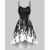 EMMIOL Hoch Niedrig Schnüren Octopus Print Cami Kleid