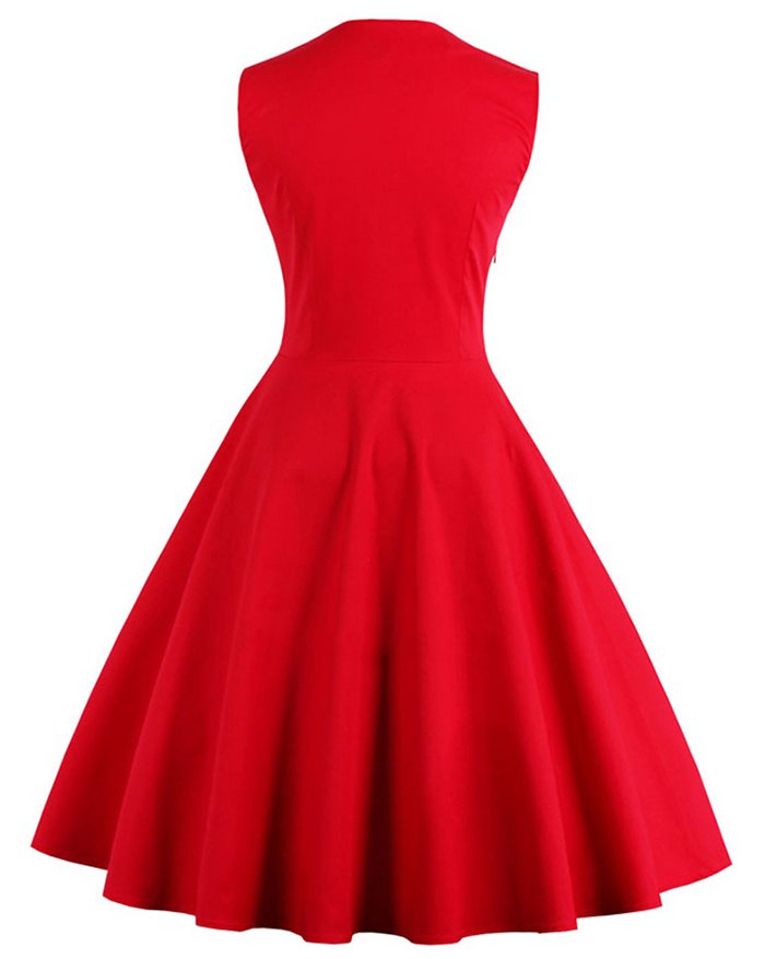 EMMIOL Vestido de graduación vintage estilo rockabilly swing midi de lunares