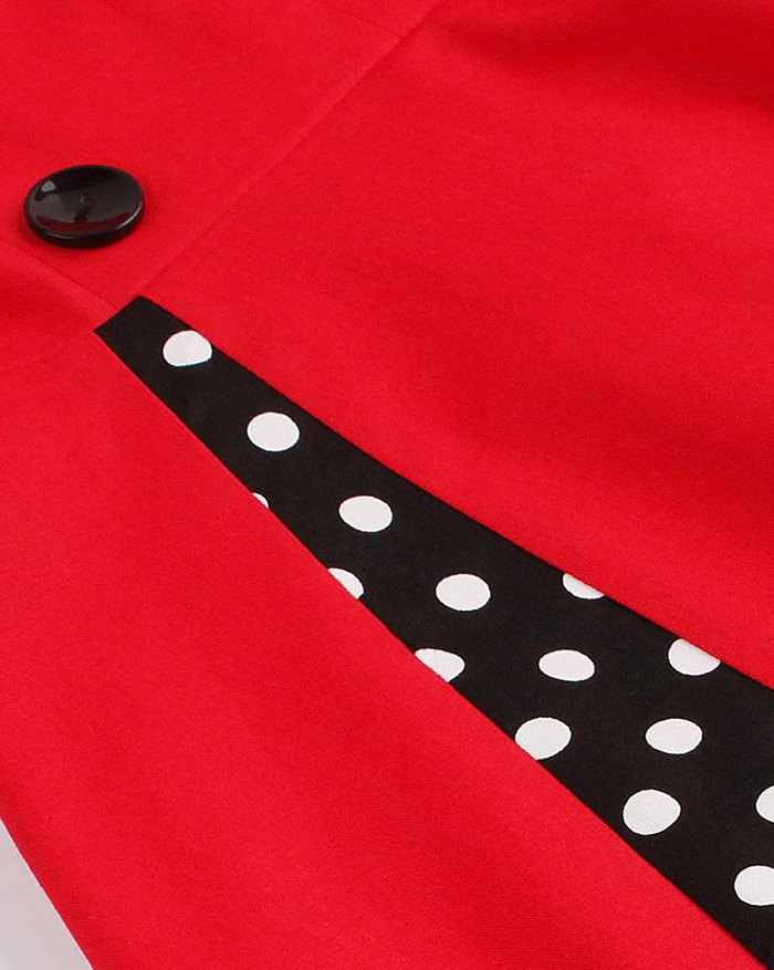 EMMIOL Vestido de graduación vintage estilo rockabilly swing midi de lunares