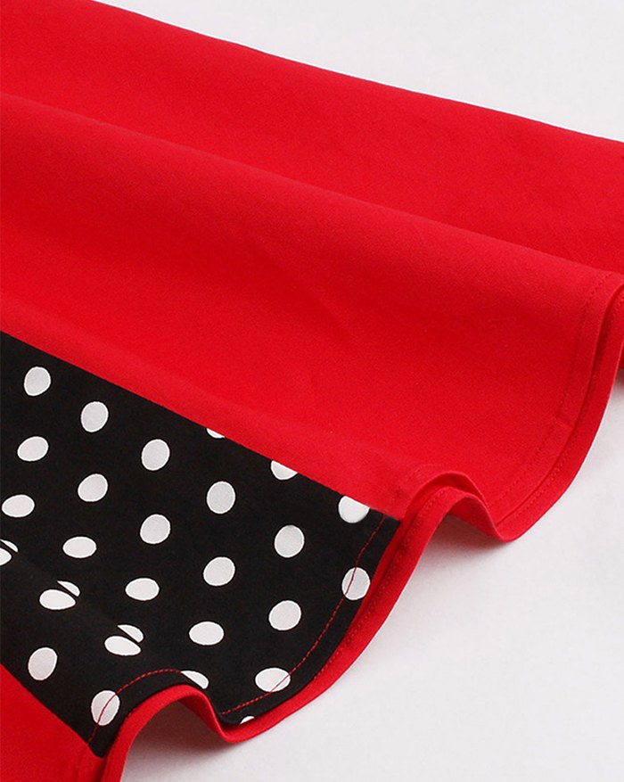 EMMIOL Vestido de graduación vintage estilo rockabilly swing midi de lunares