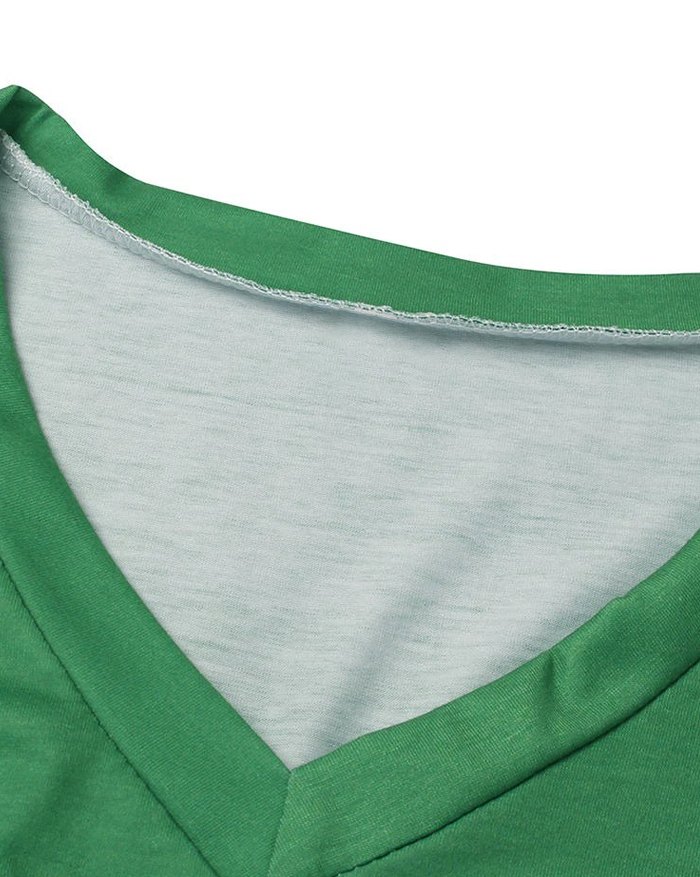 EMMIOL Vestido maxi casual de manga corta en contraste de color