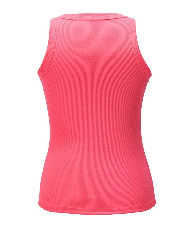 EMMIOL Sleeveless Open-chested Beaded Tank Top