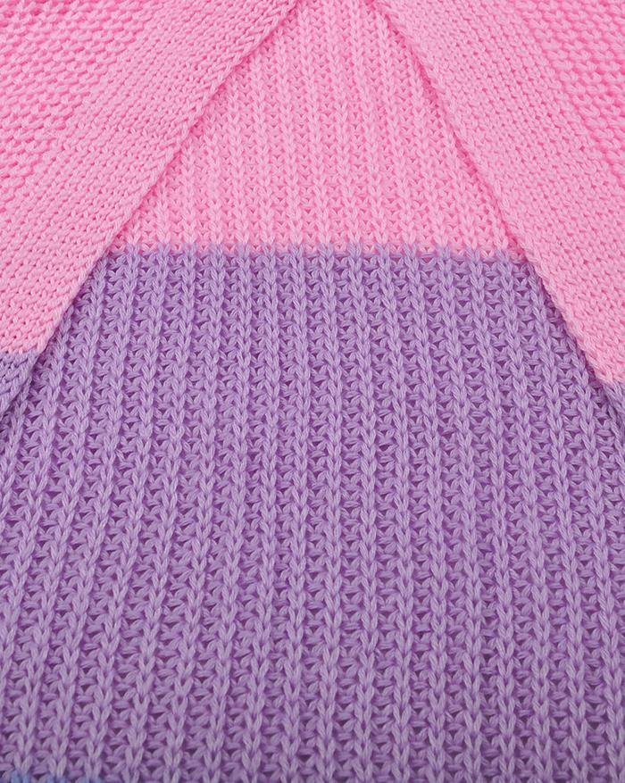 EMMIOL Regenbogen Streifen lange Strickjacke