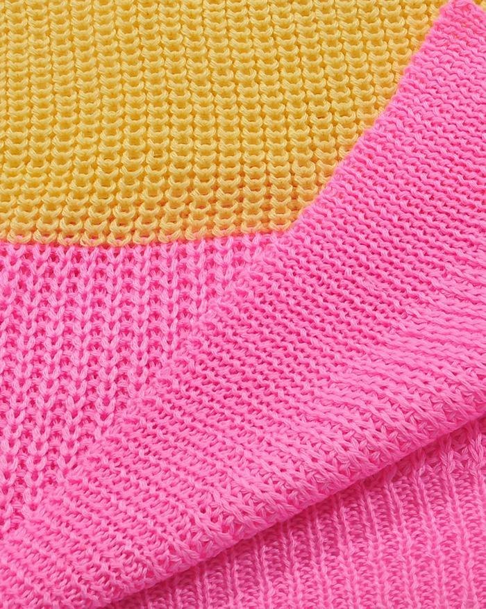 EMMIOL Regenbogen Streifen lange Strickjacke